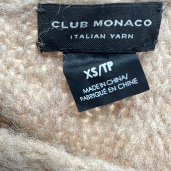 CLUB Monaco neutral wool alpaca blend sweater minimalist warm soft - Picture 3 of 8